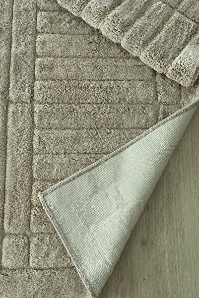 Zeria Home Cotton Tufting Water Absorbent Soft Textured Bath Mat Set, Bathroom Carpet Set of 2 60X100 - 50X60