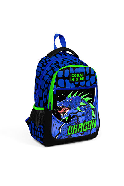 Coral High Σχολική τσάντα με μοτίβο Dragon Black-sax 23485