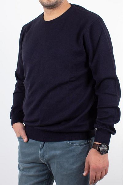 Twister Jeans Twister 3621 Navy Blue Crew Neck Plus Size Men's Sweater