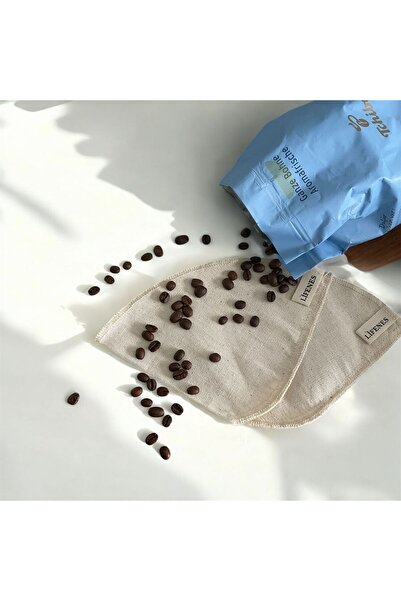 LİFENES Yıkanabilir Kumaş Kahve Filtresi (2ADET NO4) Ham Bez Kahve Filtresi E...