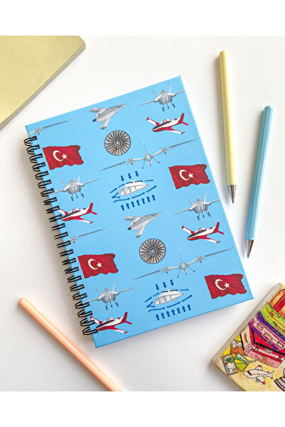 ARONA Uçak Mühendisi, Pilot Kişiye Özel A5 Spiralli Kareli Defter