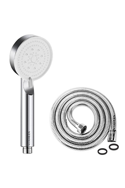 NEROLIA Masaj 5 Fonksiyonlu Yüksek Basınçlı Duş Başlığı ve 175 cm Banyo Duş H...