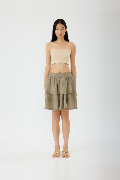SEVİLEN Layered Linen Skirt