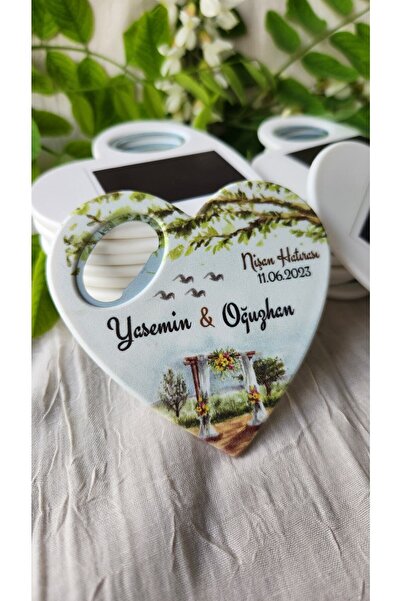 DeryalarDijital 10 Adet Açacaklı Magnet Nişan Söz Kına Düğün Nikah Hatırası M...