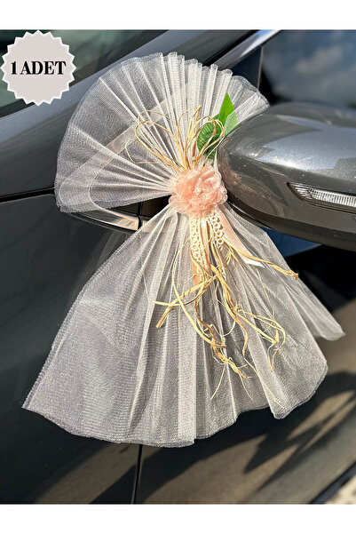 Mortex Somon Fistolu Çiçekli Düğün Arabası Süsü 1 Adet Gelin Arabası Konvoy S...