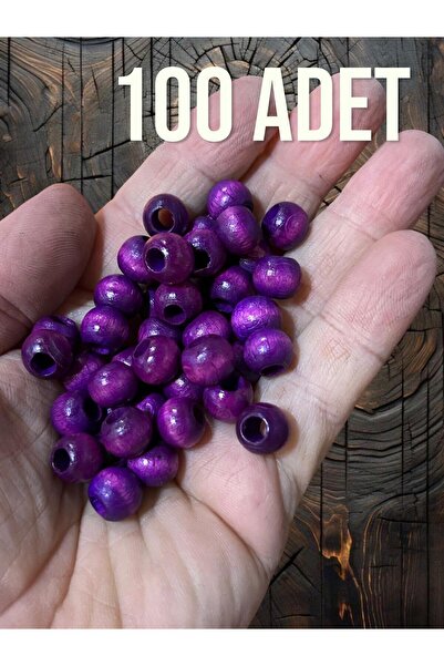 Bluenish 100 bucăți mărgele din lemn liliac / prune 10 mm