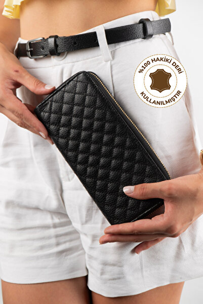 Radino Collection Portofel din piele naturală pentru femei cu fermoar – cu suport pentru carduri și compartiment pentru monede, design elegant și convenabil