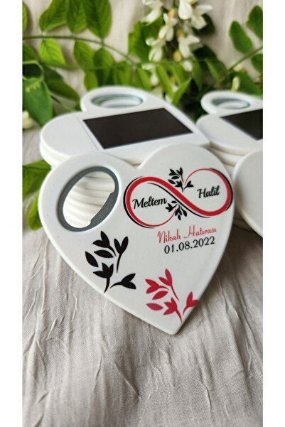 DeryalarDijital 50 Adet Açacaklı Magnet Nişan Söz Kına Düğün Nikah Hatırası M...