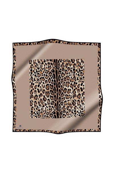 Vissona 100% twill silk leopard print mink color 90x90 scarf sewing method: hand stitching