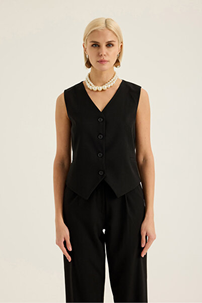Sevilen Tekstil V-Neck Buttoned Vest