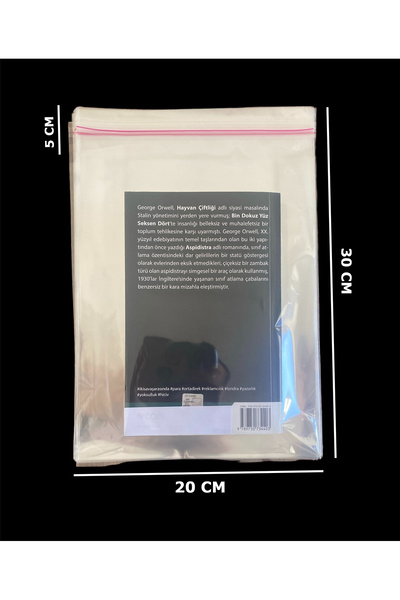 HG AMBALAJ 50 Adet 20*30 Cm Bantlı Şeffaf Opp Jelatin Poşet ( 20x25*5 Cm)
