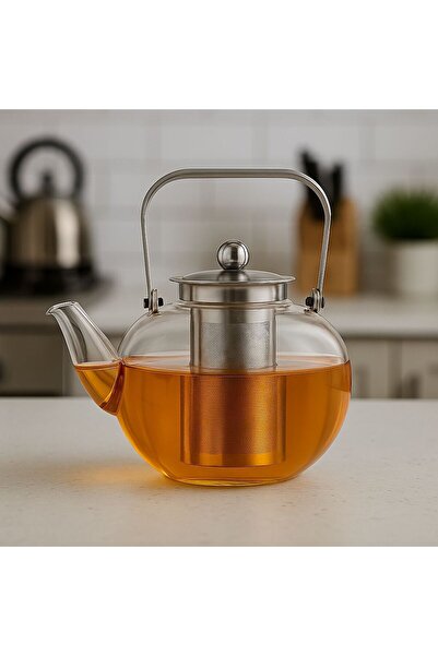 MOSTAFA ابريق براد زجاج شفاف بمصفى حراري