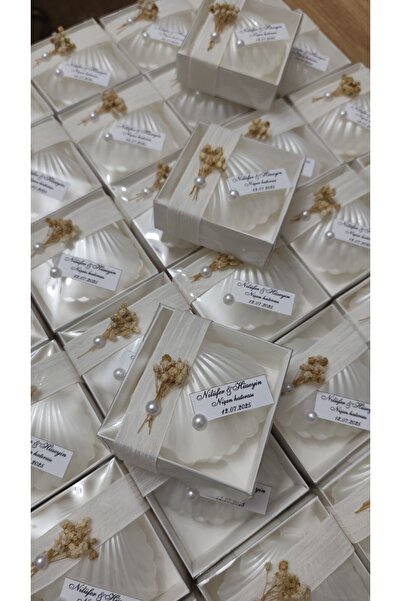 SUNSHİNE HEDİYELİK Kutulu Istiridye Mum Düğün, Nişan , Söz ,kına , Mevlüt , D...