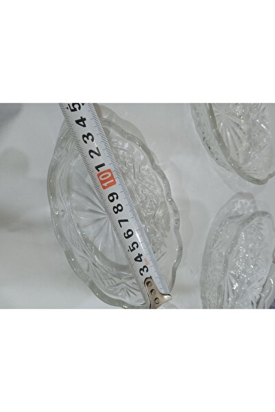 ALMARANDİ Glass Snack Bowl Boat Plate Presentation Set 6 Pieces