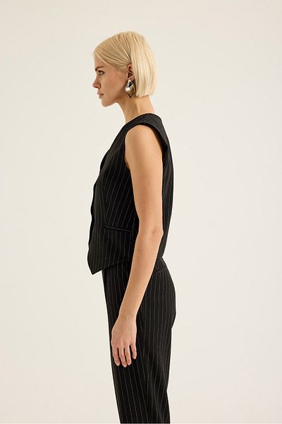SEVİLEN Striped V-Neck Vest