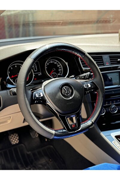 imza direksiyon kılıfı Volkswagen Golf 7 B8 Araca Özgü Dikmeli Uyumlu Direksi...