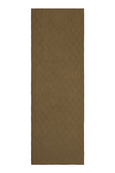 Imannoor Checkerboard Pattern Naia Cotton Shawl Khaki