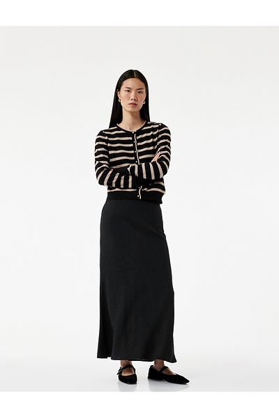 Koton Aerobin Fabric Standard Waist Midi Flared Skirt
