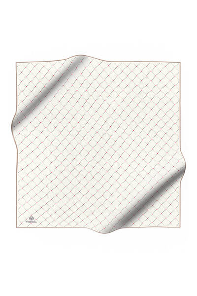 Vissona 100% twill de mătase Mini V cu model alb 90x90 țesătură cusut manual