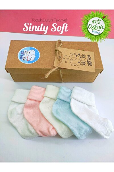 Akface Soft Colored Organic Girl Newborn Baby Socks 0-6 Months