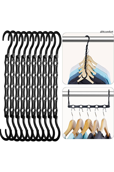 all4comfort شماعة متعددة الوظائف، شماعة سحرية، مكرر شماعة داخل الخزانة، منظم شماعة