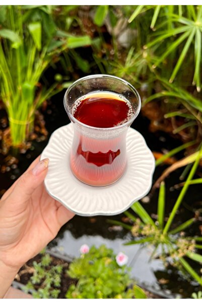 MAMALİZA 18 Parça Seramik Şık Çay ve Pasta Takımı – 6 Kişilik