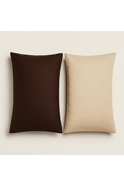 English Home Plain 100% Cotton Double Sided 2-Piece Pillow Case