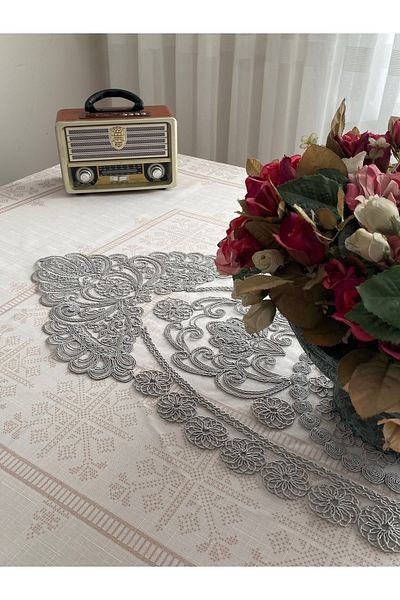 Lavanderi French Lace One-Piece Runner, Table & Coffee Table Cover, Dowery Runner
