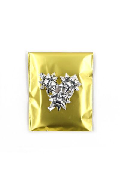 repro design Silver 4.5 cm Adhesive Bow Ornament – Pack of 25