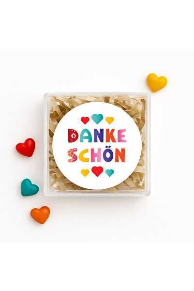 repro design Autocolant rotund Danke Schön de 4 cm – Pachet de 24 autocolante...