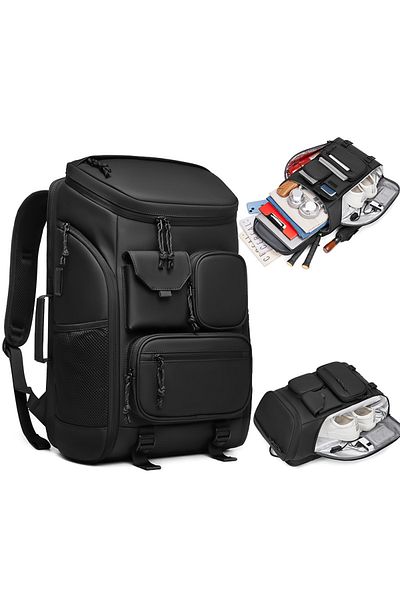 RELAXUS Waterproof Sports & Travel Backpack with Shoe Compartment – 30L – 17” Laptop Compartment