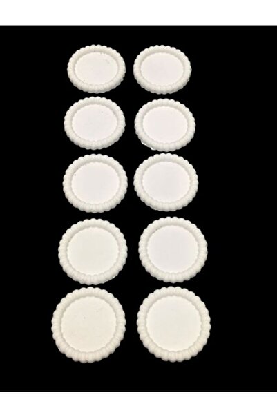 Genel Markalar 10 Adet Yuvarlak Boncuk Kenarlı Dekoratif Obje– Boyanabilir Ho...