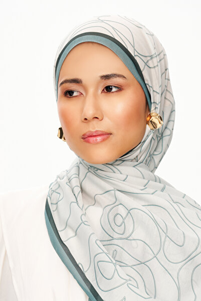 MOISCARF Vian Rose Superior Soft Patterned Shawl Pastel Green