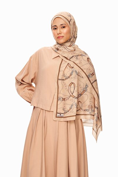 MOISCARF Καφέ σάλι με μοτίβο από μαλακή αλυσίδα Cote d'Azur Superior