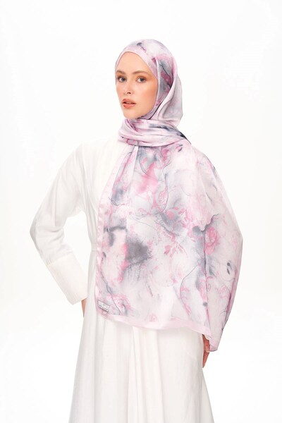 MOISCARF Flora Vibe Refined Jan Jan Patterned Shawl Light Pink