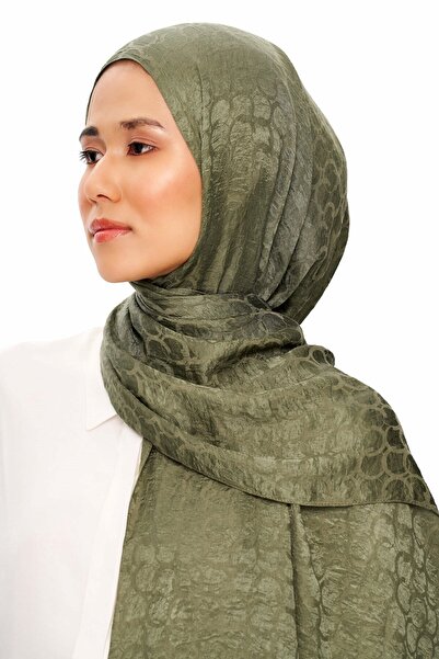 MOISCARF Perla Premium Jacquard Shawl Khaki