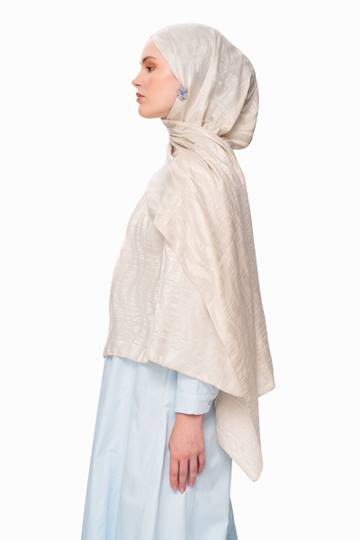 MOISCARF Σάλι ζακάρ Premium Sable Drift Ecru