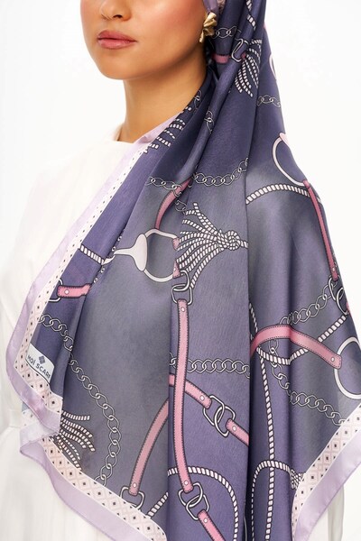 MOISCARF MYSTİQUE VİOLET Refined Jan Jan Zincir Desenli Şal Mor