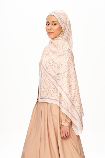 MOISCARF Vian Rose Superior Μαλακό Σχεδιασμένο Σάλι Μπεζ