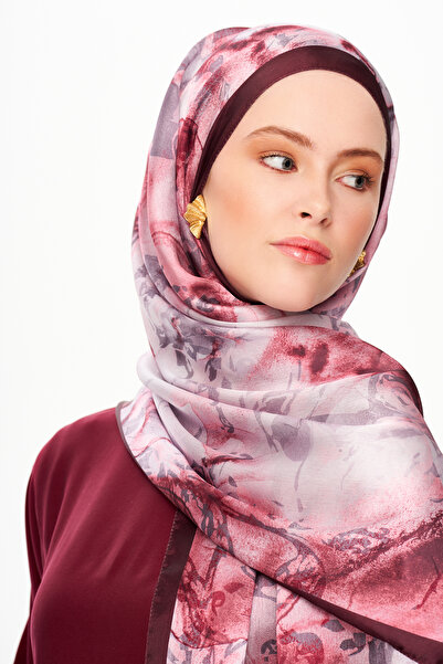 MOISCARF Pearl Palace Superior Soft Ethnic Patterned Shawl Burgundy