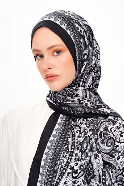 MOISCARF Şal cu model etnic PAİSVERDE Zero Weight, negru