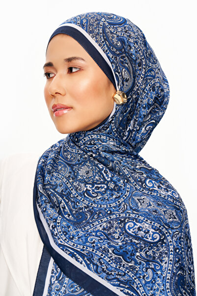 MOISCARF Pearl Palace șal superior cu modele etnice, albastru închis