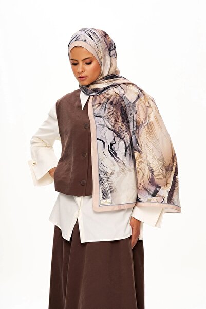 MOISCARF Florence Dream Zero Weight Patterned Shawl Gray