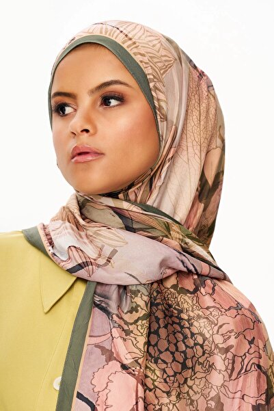 MOISCARF Florence Dream Zero Weight Patterned Shawl Light Green