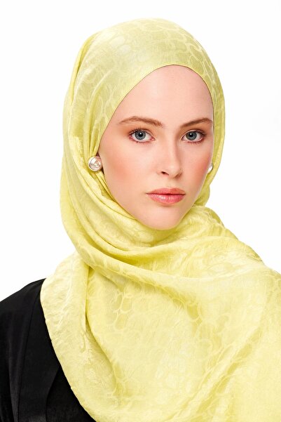MOISCARF Perla Premium Jacquard Shawl Yellow