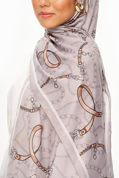 MOISCARF Σάλι με μοτίβο από μαλακή αλυσίδα Cote d'Azur Superior, μπεζ