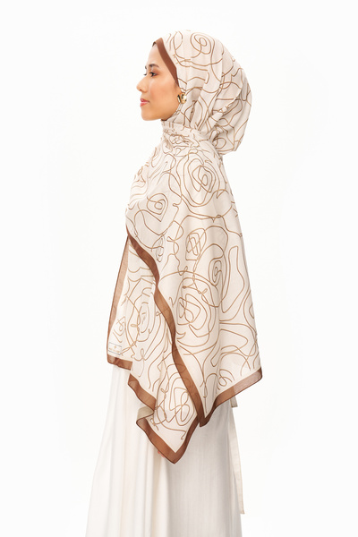 MOISCARF Vian Rose Superior Μαλακό Σχεδιασμένο Σάλι Εκρού