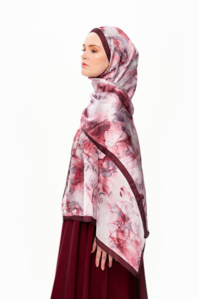 MOISCARF Pearl Palace Superior Soft Ethnic Patterned Shawl Burgundy