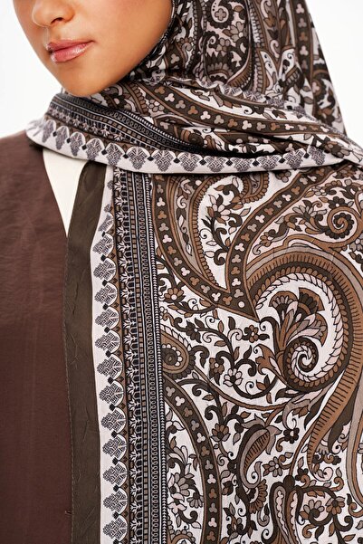 MOISCARF PAİSVERDE Σάλι με έθνικ σχέδιο με μοτίβο μηδενικού βάρους, πικρό καφέ