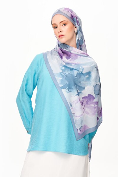 MOISCARF Brume d’Amour Fransız İpeği Desenli Şal Lila